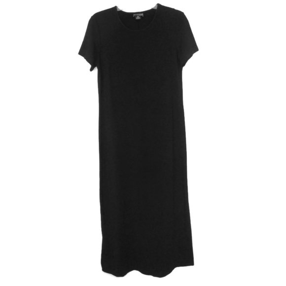 grunge 1990s vintage black maxi gothic lands end dress size small 6 8 - Picture 2 of 4